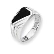 Onyx and Sterling Silver Men's Ring (Sizes 9-11)