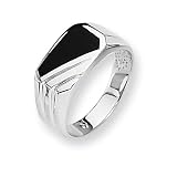 Onyx and Sterling Silver Men's Ring (Sizes 9-11)
