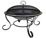 Stainless Steeel Firebowl with mesh cover 61cm high, by Buchanan
