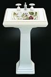 Crimson Topaz Design On Memoirs Pedestal Lavatory
