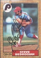 Steve Bedrosian, Philadelphia Phillies, 1987 Topps Autographed Card