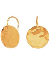 14K Yellow Gold Hammered Round Earrings