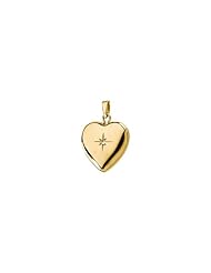 Heart Locket with Diamond Accent in 14k Yellow Gold