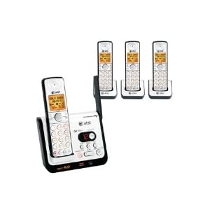AT;T CL82409 DECT 6.0 Cordless Phone, Black/Silver, 4 Handsets