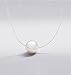 Amelery® Women's Necklace Invisible Soft Gel Chain Single Floating Big Pearl 12mm