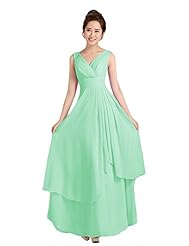V-neck Chiffon 2015 Lace Bridesmaid Dress/Prom Dress/Party Dress 