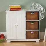 Southern Enterprises White Wicker Drawer Sideboard