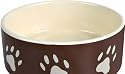 Keramiknapf mit Pfoten, braun, 0,3 l / &oslash; 12 cm