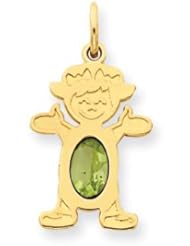 Genuine IceCarats Designer Jewelry Gift 14K Girl 7X5 Oval Genuine Peridot-August