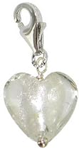 Chrysalis Charm Silver Crystal Heart Charm