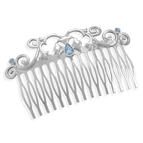 3 Inch Silver Plated Fashion Hair Comb