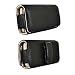 HTC Leather Horizontal Pouch, Black with Leather-Wrapped Fixed