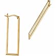 14K Yellow Gold Rectangular Hoop Earrings