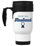 World's Best Husband: Custom 14oz White Stainless Steel Travel Mug