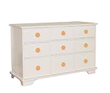Berg Oslo 9 Drawer Dresser White/Orange