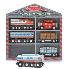 Melissa & Doug Wooden Train Cars Set