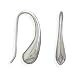 Puffy Teardrop Curved Wire Earrings Sterling Silver