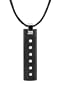 Black Stainless Steel Pendant Necklace with 6 Cubic Zirconias