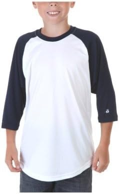 Augusta-Baseball Jersey Raglan 3/4 sleeves~White/Navy~Youth-MD