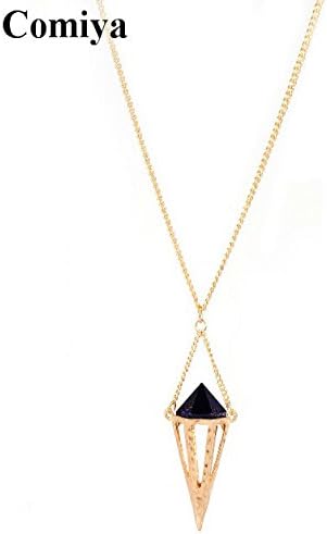 Y2CGems New Brand simple punk style long gold chain spike pendant necklace bijoux fashion necklaces for women accessories collier femme 925 sterling silver jewelry for women necklaces