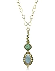 Julieli "Metaform" Tourmaline 18k Gold Chain and Diamond Pendant Necklace
