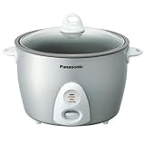 New Sanyo Consumer 10c Rice Cooker Steamer With Silver Finish Glass Lid Non-Stick Coated Pan