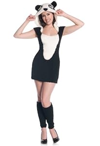 Mystery House Teen Panda Costume, Black/White, Medium