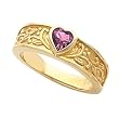 14K Yellow Gold Pink Tourmaline Heart Ring