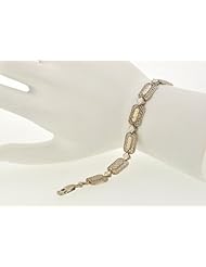 14K White Gold Ornate Link 7" Bracelet