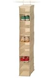 Large 10 Pocket Canvas Hanging Shoe Bag