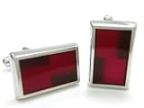 Burgundy Enamel Cufflinks Gift Boxed