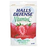 Halls Defense Vitamin C Supplement Drops Bag with Strawberry