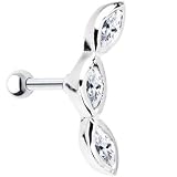 Silver 925 Clear Teardrop CZ Cartilage Earring
