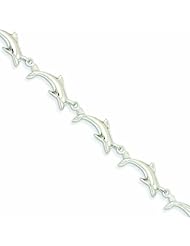 Genuine 14K White Gold 8In Solid Polished Open-Back Dolphin Bracelet 8 Inches 7 Grams Of Gold 100% Satisfaction Guaranteed.