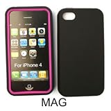 Apple Iphone 4 – 4s – 4gs (At&t) (Sprint ) (Verizon) Duel Protection Iphone 4 Soft Inside Hard Outside Case Hard Jelly Case Over Cover. Hard Black Over Soft Pink