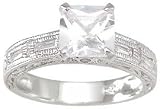 925 Sterling Silver Pave Princess Cut CZ Ring