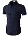 H2H Mens Casual Slim Fit Button Down Short Sleeve Shirts Of Various Colors