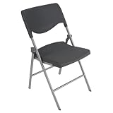 Blow Mold Folding Chair, 32.75"H x 18.25"W x 17"D, Gray Seat Color (Set of 2 Chairs)