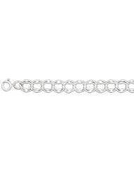 Sterling silver charm bracelet 7mm, 8 inch