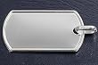 Silver Cubic Zirconia Dog Tag Pendants, Size: 40mm x 23mm