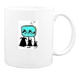 Mug with mouse, dog, television, cat, watching