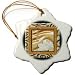 Happy New Year in Chinese, Lotus Flower - 3 Inch Snowflake Porcelain Ornament