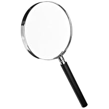 American Educational Chrome Rim Magnifier with Black Plastic Handle, 1.5X Magnification, 4" Diameter (Bundle of 5)