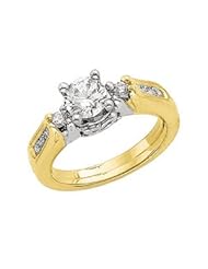 CleverEves 14K Yellow Gold White Gold 1 4 Ct Tw Two Tone Bridal Enhancer