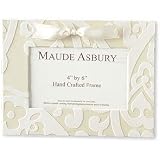 Flocked Ivory Champagne Ribbon 5 x 7 Photo Frame