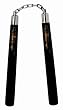 Nunchaku 12" Blk Hard Rub w/dragon - Martial Arts - Nunchaku