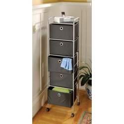 Gear 5 Drawer Chest - Rolling (Black and Satin Nickel) (55