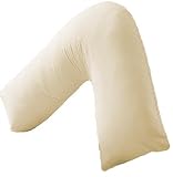 New Softouch Slumberdown V Shaped Luxury support pillow with Breathable 100% Cotton Cream V Pillow Case Free