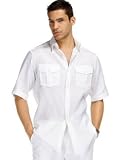 Sean John Short Sleeve Solid Linen Shirt