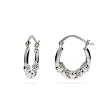 Eve's Addiction Sterling Silver Claddagh Hoop Earrings